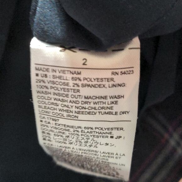 Preppy Banana Republic Gray Red Plaid Mini Skirt Size 2 - Picture 8 of 8